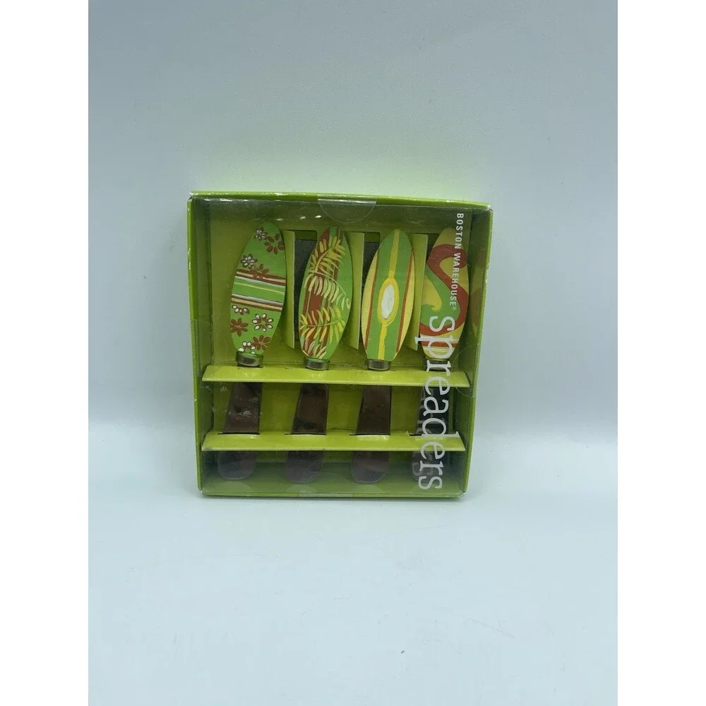 Boston Warehouse SPREADERS Stainless Steel Knives, Surf Boards, Set of 4 NEW